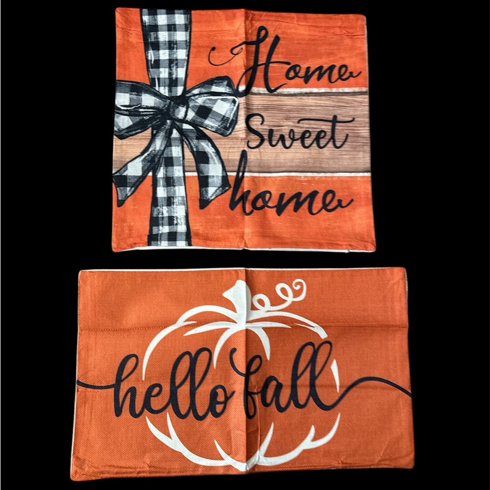 Set of two Fall pillow covers in autumn colors